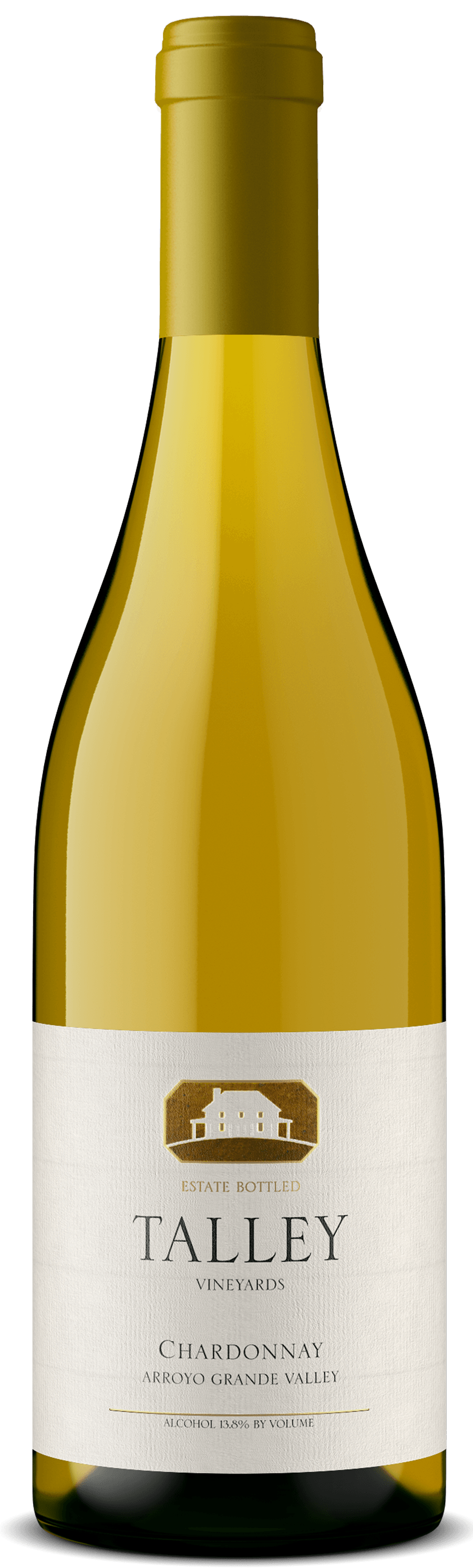 A bottle of Estate Chardonnay by Talley Vineyards.
